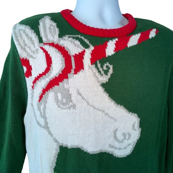 Imagin8 Magical Holiday Unicorn Ugly Christmas Sweater Size Medium - Picture 3 of 5